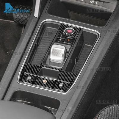 Real Carbon Fiber Trim Sticker For Seat Leon MK4 Cupra Leon Cupra Formentor     2024  Automatic Car Gear Shift