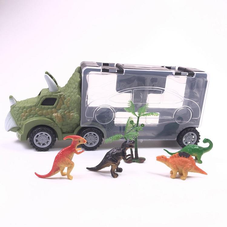 

Транспортировка динозавров игрушечный грузовик инерционные транспортные средства контейнер для хранения динозавров модель автомобиля освещение музыка мальчики дети подарок на день рождения