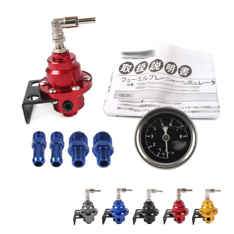 New Universal Adjustable Fuel Pressure Regulator Type With Original Gauge and Instructions