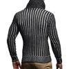 Men's Casual Solid-color Patchwork Style Long-sleeved Sweater, Men's High-neck Plaid Knitted Sweater In The Style Of A Scarf