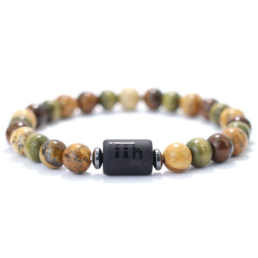 Twelve Zodiac Signs Beaded Bracelet Natural Hematite Tiger Eye Stone Braclet Men Women Buddha Beads Yoga Healing Couple Braslet