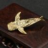 Retro Brass Sharks Statue Bronze Handmade Ornament Statue Figure Tea Pet Gifts Desktop Office For Home Decoration Accessories