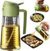 16oz/470ml Glass Olive Oil Sprayer for Cooking - 2 In 1 Olive Oil Dispenser for Kitchen Gadgets, Air Fryer, Salad, and BBQ