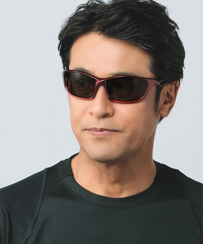 Sports Polarized UV Polarized Smoke [Afit] Sunglasses, Men's Sunglasses, Protection, Lenses, Red/Black AF-S203HN-C5