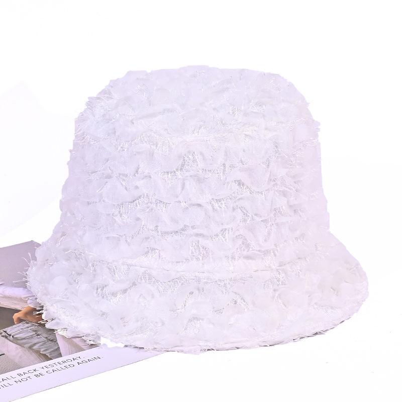 

Autumn and Winter Lace Flower Hat for Women Casual and Versatile Fisherman Hat Big Head Circumference Showing Face Small Bucket Hat Japanese Basin Hat One Size