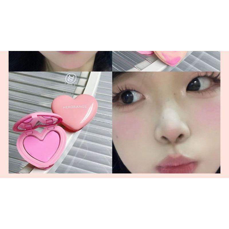 HERORANGE - Heart Flower Micro Ripple Cheek Blusher - 3 Colors