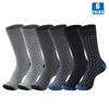 6 Pairs Men Dress Socks High Quality Cotton Business Casual Soft Brand Fashion Design Blue Dots Pattern Plus Size Long Male Sock