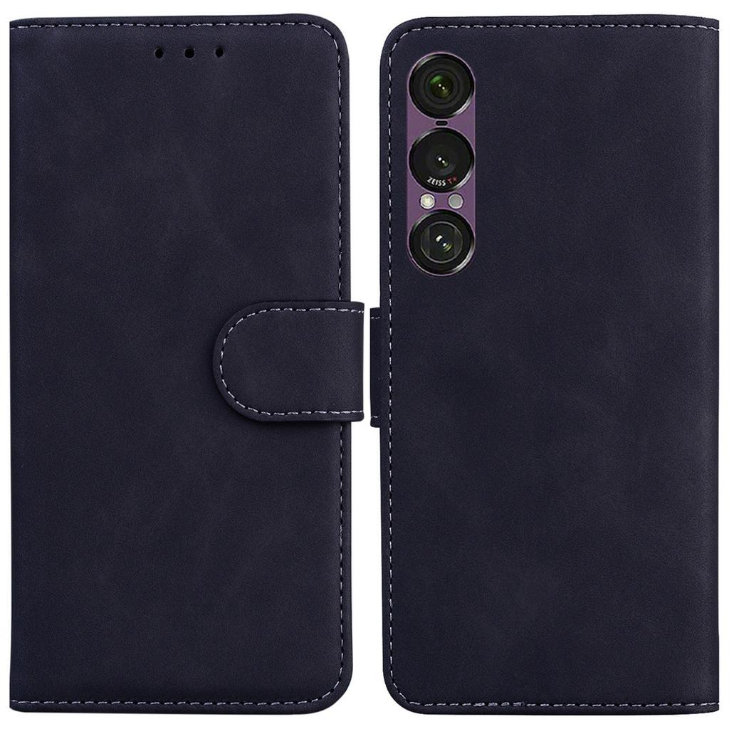 For Sony Xperia 1 VII Case Solid Color Leather Wallet Phone Cover