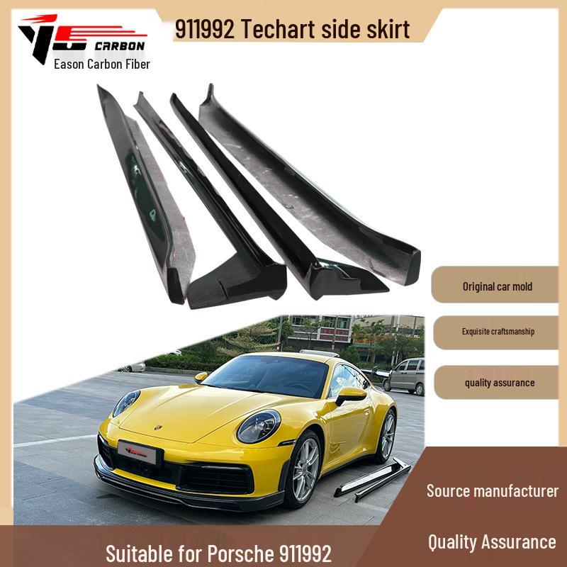 TechArt Style Carbon Fiber Side Skirts for 2019-IN Porsche 911/992.