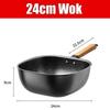 New 24cm Square Refined Iron Wok Pan Non-coating Hammered Frying Pan Skillet Nonstick Flat Bottom Deep Frying Pot for All Stoves