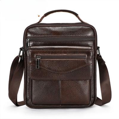 Echt Leer Herentas Eenvoudig en Casual Grote Capaciteit Schoudertas Crossbody Tas