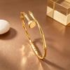 European & American Light Luxury Gold-Plated Titanium Bracelet Set: Bamboo Joint, Four-Leaf Clover, Cuban Chain Design for Women