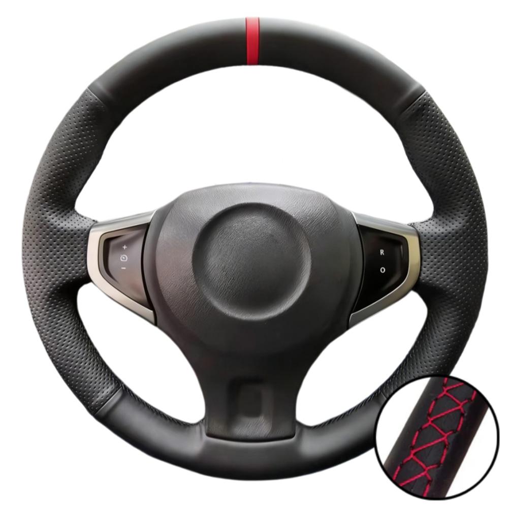 Hand Stitched Black Perforated Non-slip Artificial Leather 2009-2014 Samsung QM5 Steering Wheel Cover For Renault Koleos