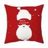 Federa Cuscino a Tema Natalizio Fondo Rosso Lino Corto Peluche Stampato Federa Cuscino Regalo Festivo