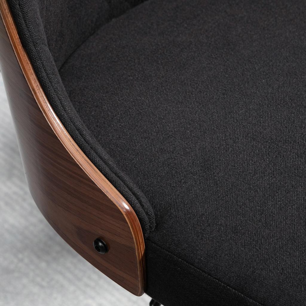 Set of 2 Height-Adjustable Bar Stools 360 Degrees Swivel with Footrest, Tufted Fabric