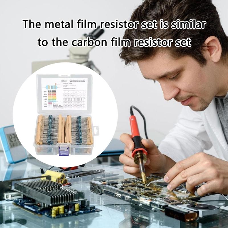 1/8W Resistance Film Resistor with Box 130 Values 2600pcs Resistor Assortment Set for DIY Projects and Experiments