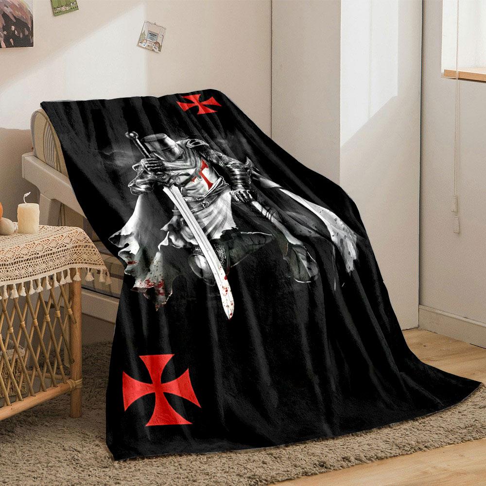 Crusader Knight Blanket  Printed Blanket for Living Room Bed Couch lunch break Soft Cozy Blanket for Friend's festival Gift