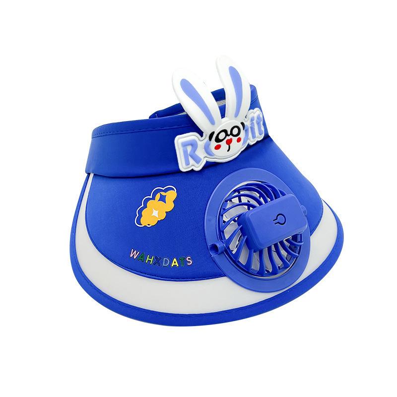 Children's Cartoon Sun Hat with USB Fan – Unisex Wide Brim Summer Protection
