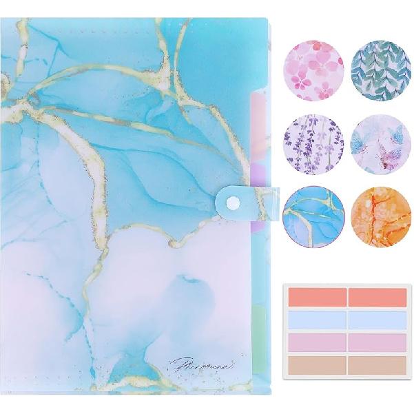 Forest Series Expanding File Folder Stylish Funky Cute Retro Document Organizer with Natural Scenes for Students,Teachers & Freelancers - Blue