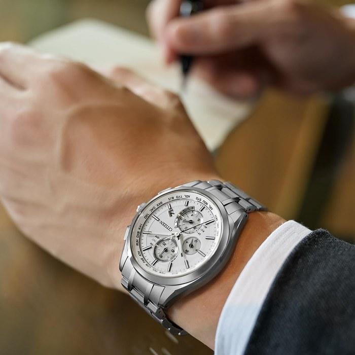 [Citizen] ATTESA AT8040-57A Eco-Drive Radio Watch, Men's, Silver/White