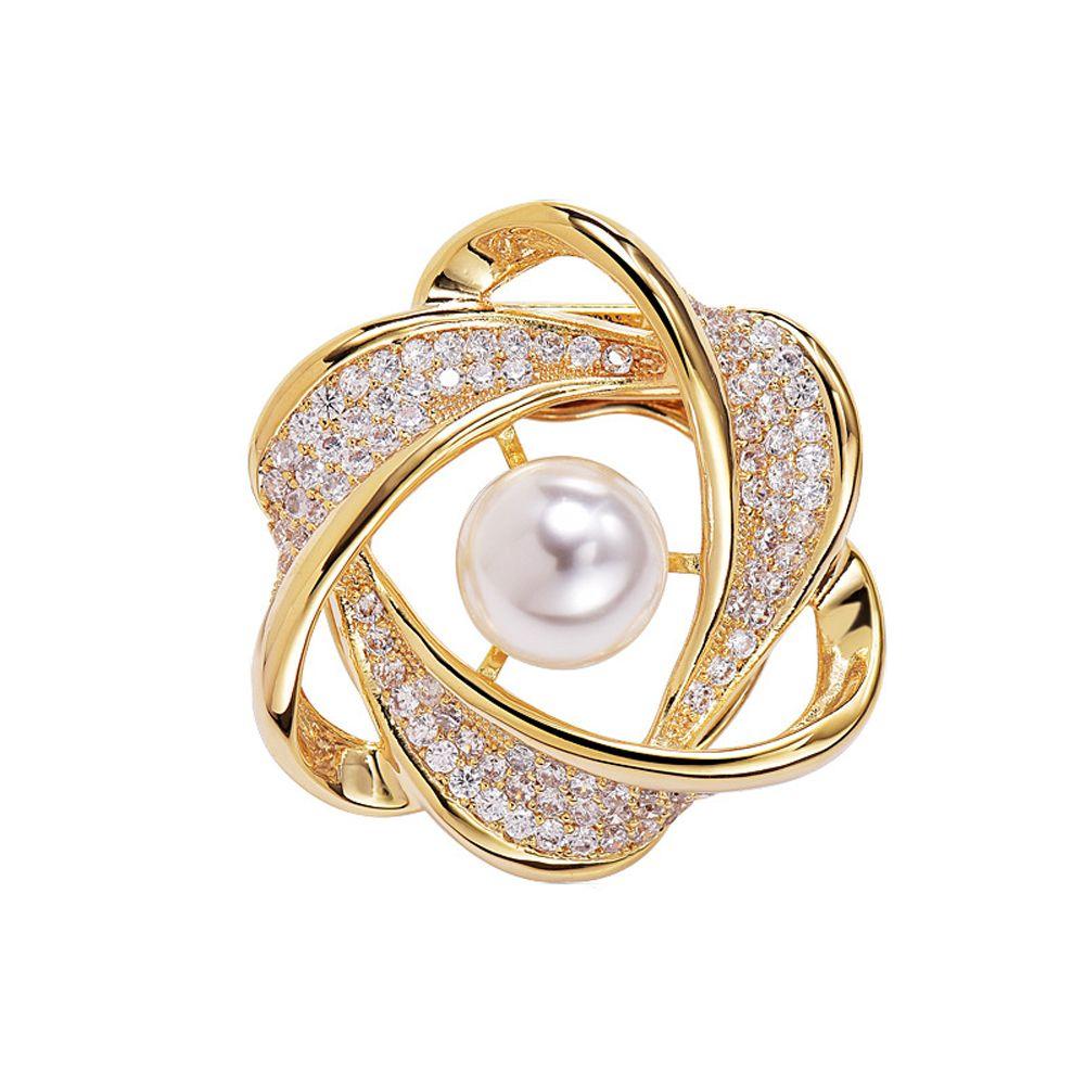 Горный Хрусталь Жемчуг Модные Ювелирные Изделия Шарф Кольцо Женщины Шарф Пряжка Шаль Клип Корейский Стиль Брошь Булавки