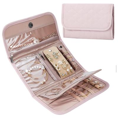 BELALIFE Travel Jewelry Case Organizer, Small Foldable Storage Roll for Earrings, Necklaces, Rings, Bracelets, Brooches,