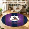 Round Rug Custom NameMelbourne Storm Pattern Non Slip Carpet Home Floor Decor