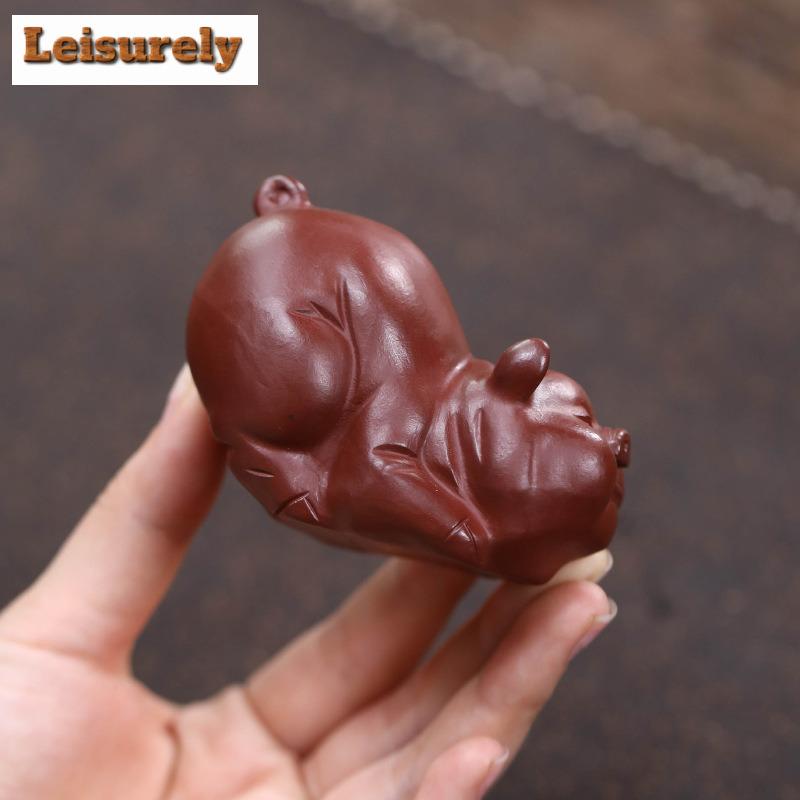 Yixing Lila Ton Glück Tierkreiszeichen Schwein Tee Haustier Eleganter Fischtank Landschaftsbau Tee Figur Spielzeug Tee Statue Ornamente Handwerk