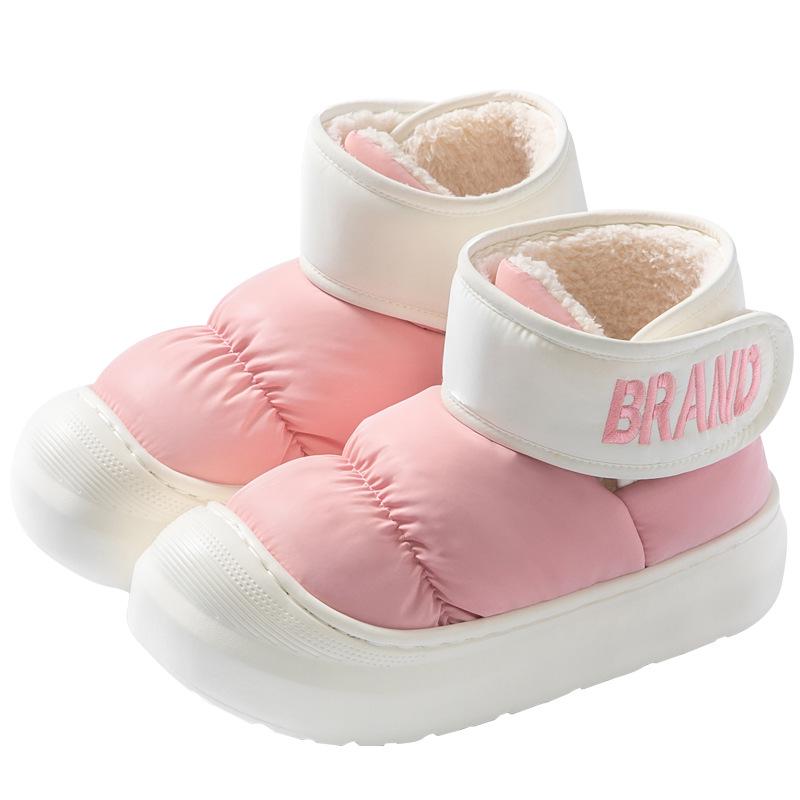 "2024 Women's Waterproof Cotton Slippers - Warm Velvet, Non-Slip, Thick Sole, High Top Winter Indoor/Outdoor Snow Boots"