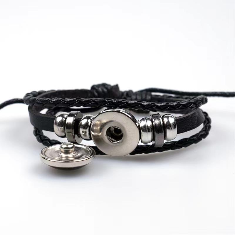 Fashion 12 Zodiac Signs Constellation Charm Bracelet For Men Multilayer Weave Leather Bracelet Unisex Jewelry Accessries Gifts