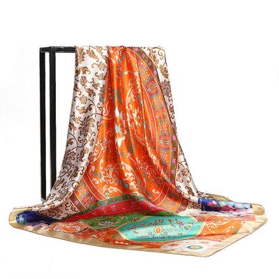 Foulard Vogue in raso quadrato di seta sciarpa sciarpe di alta qualità 1PC 90*90cm scialle sciarpe eleganti donne popolari