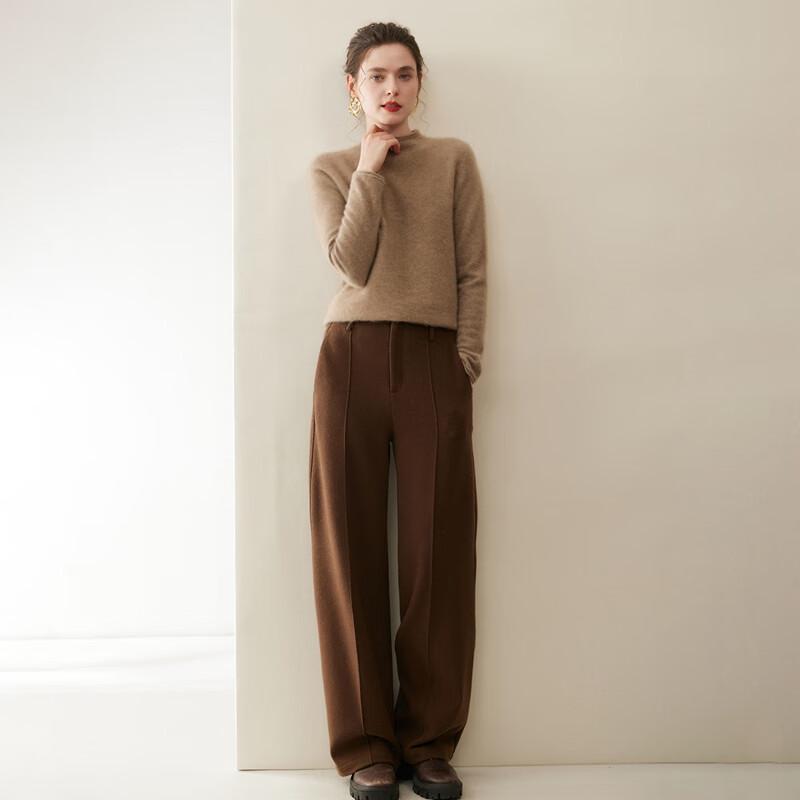 Fanzhen Women's 100% Cashmere Half-High Neck Sweater