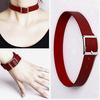 Women Punk Faux Leather Choker Chain Collar Necklace Spike Rivet Buckle Bracelet