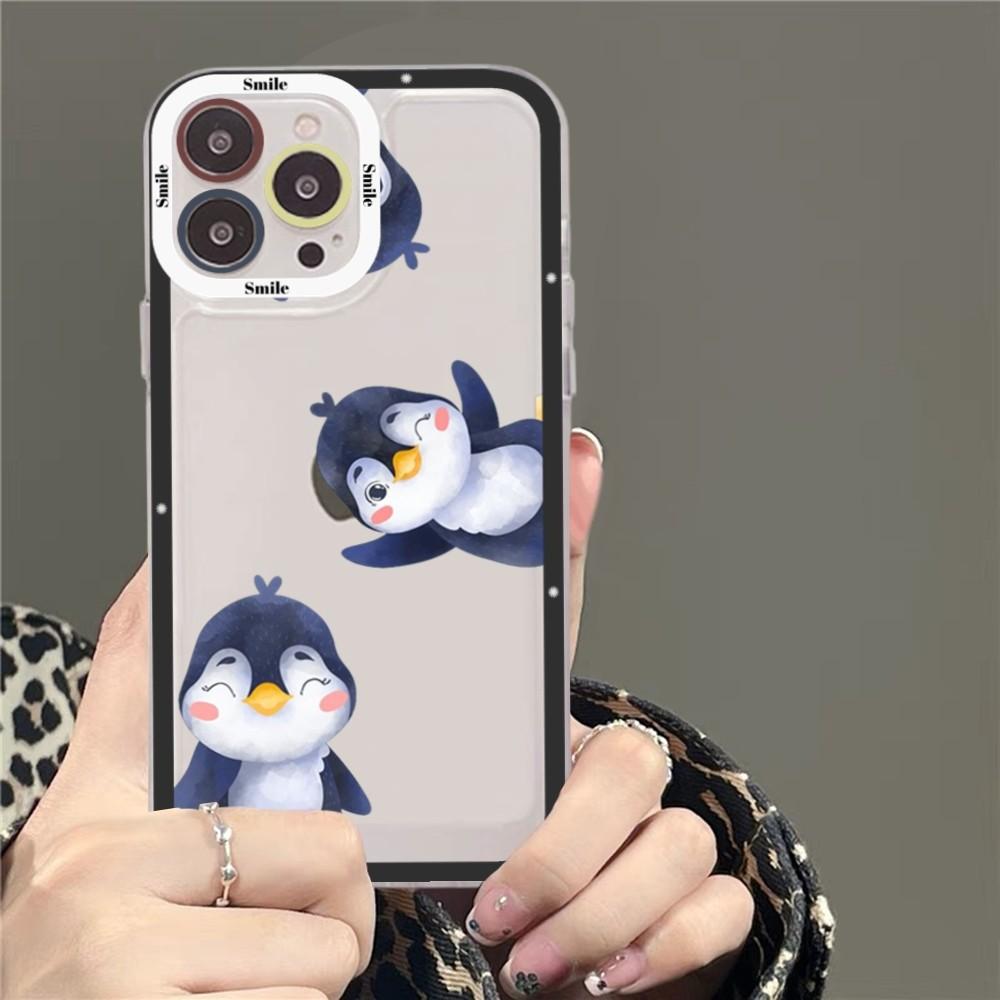 Pinguin Kawaii Cartoon Handyhülle Für Samsung S 20 21 22 23 lite plus ultra Klar Mobile Abdeckung Funda