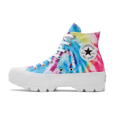 Chuck Taylor All Star Bequem Trend Leicht Hoch geschnittene Espadrilles Damen Regenbogen Tie-Dye