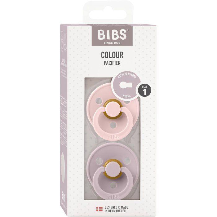 Sucette bébé - BIBS - Colour - Embout rond - Pack de 2 - Caoutchouc naturel - Taille 1 Blossom Dusty Lilac