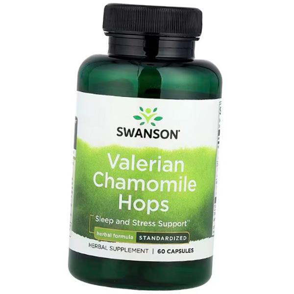

Stress Complex, Valerian Chamomile Hops, Swanson 60caps (71280231) 60caps