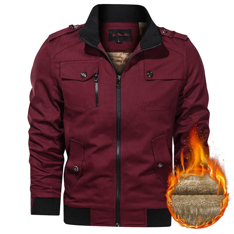 2026 Modische Koreanische Denimjacke für Herren mit Stehkragen - Verdickte Reine Baumwolle Oberbekleidung für Frühling und Herbst