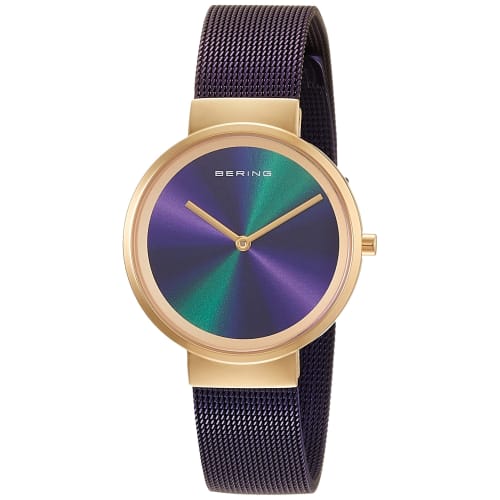 

BERING Women s Quartz Watch, Purple and Gold, Stainless Steel, Mesh Strap, Japan Exclusive, 19031-929, Officially Imported, 3-Year Warranty, Scratch-R