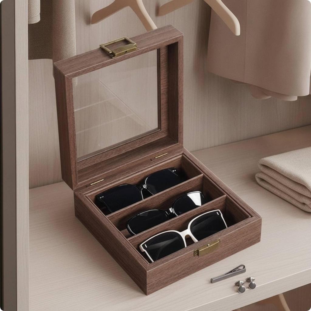 Jewelry Organizer Box with Transparent Lid Dust-Resistant for Dresser, Bedroom