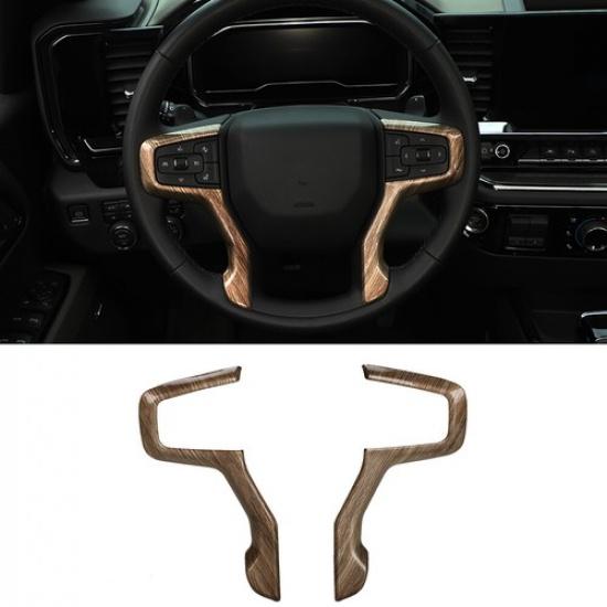 2X Car Steering Wheel Decorative Cover Trim For Chevrolet Silverado 1500 -23