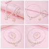 Flower Charm Pearl Elastics Bracelet Acrylic Necklace Bracelet Ring  Gifts