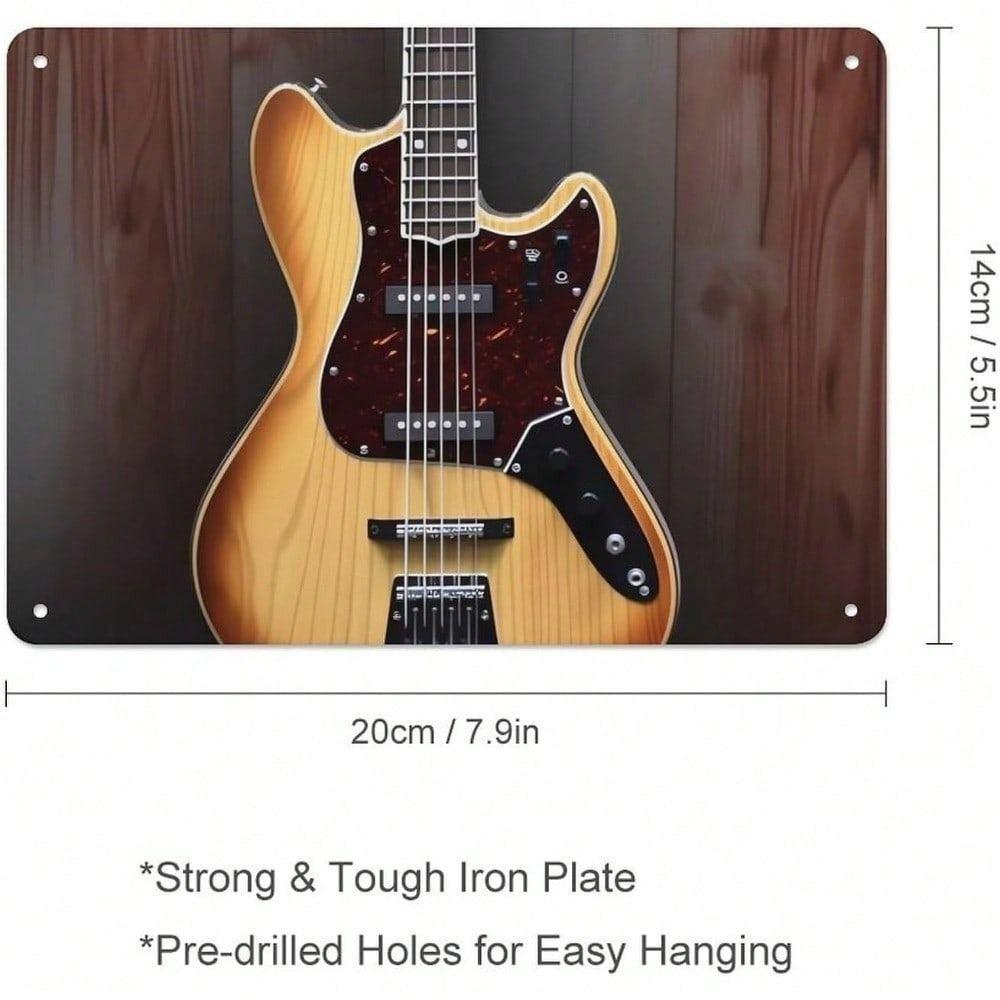 Metal Poster Retro Guitar 8x12 Inch Wall Art Bar Decoration Tin Sign
