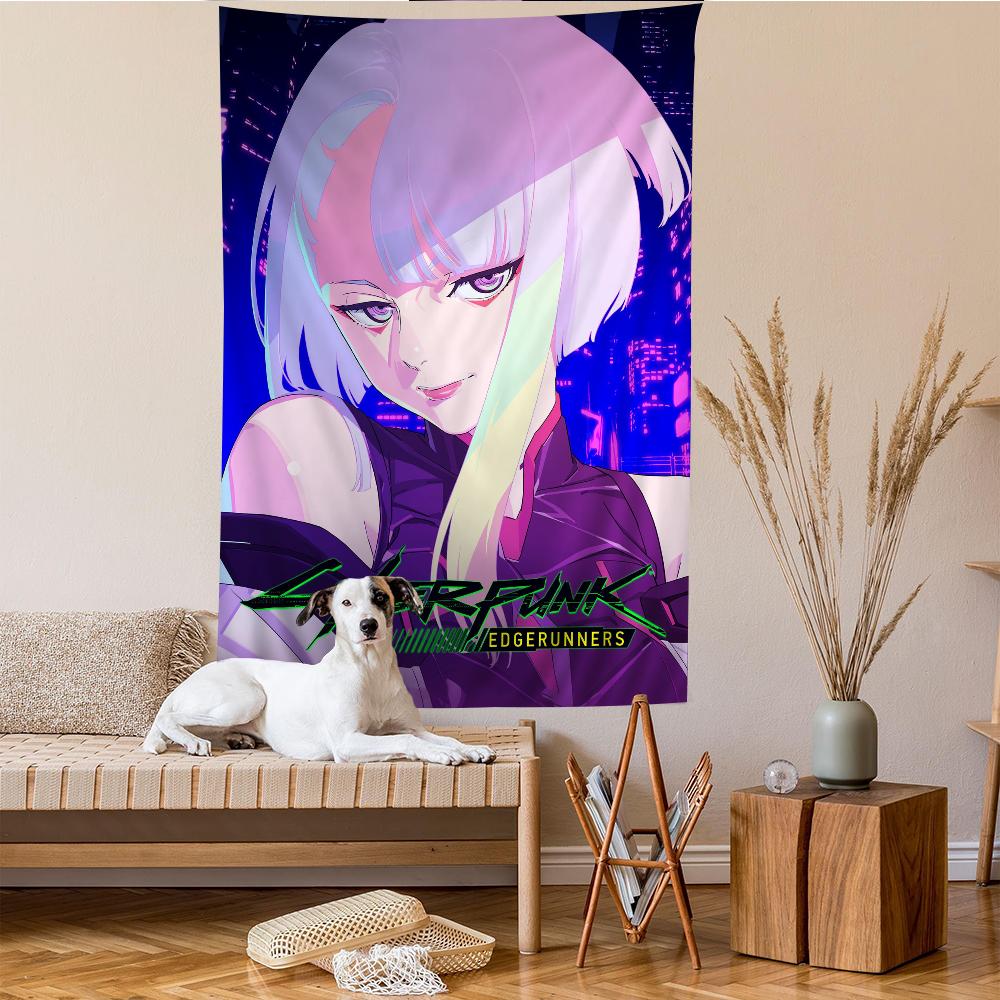 Anime CCyberpunk EEdgerunners Colorful Tapestry Wall Hanging Bohemian Wall Tapestries Mandala Wall Art Decor