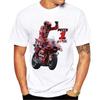 T-shirt Hip Hop Boys Rider Casual T-shirt Men's Motorcycle Sports White T-shirt