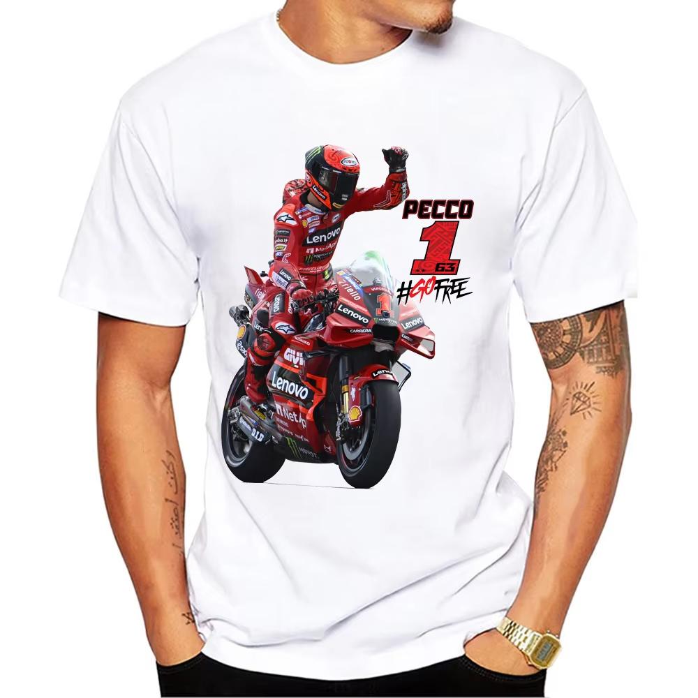 T-shirt Hip Hop Boys Rider Casual T-shirt Men's Motorcycle Sports White T-shirt