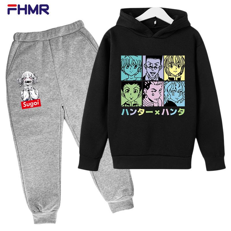 Children's Set Full Time Hunter Printed Sweater Hoodie+Pants
