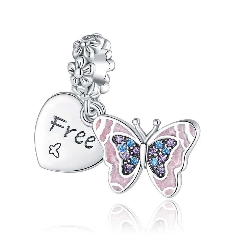Original Copper Butterfly Pendant Dragonfly Flowers Charms Bead For Women Necklace Diy Bracelet Fine Jewellery Gift