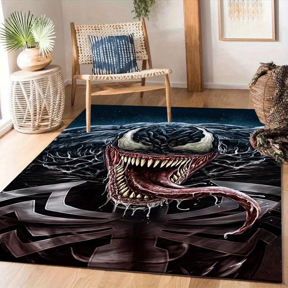 1pc Venom Carpet Area Rug, Bedroom, and Playroom - Durable, Stain-Resistant, and Easy To Clean, Living Room, Laundry Room, Home Decor, Chris