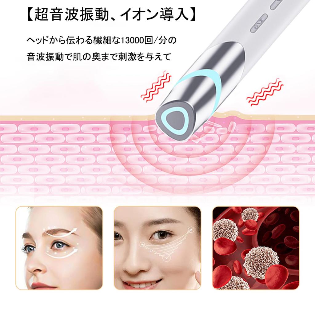 BOJNGEWIN Eye Beauty Massager with and Ultrasonic Vibration for Home Use USB White Perfect for Birthday Day Gift Heat, EMS, - Lightweight,